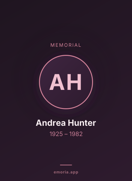 Memorial portrait of Andrea Hunter