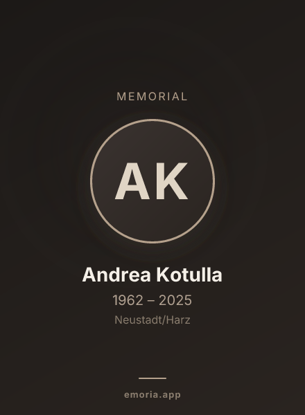 Memorial portrait of Andrea Kotulla