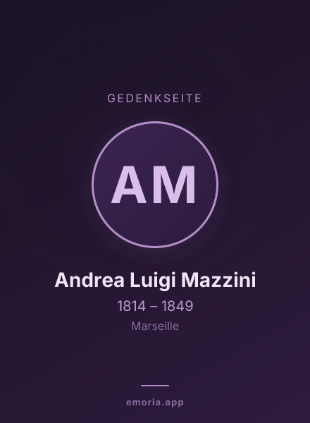 Gedenkportrait von Andrea Luigi Mazzini