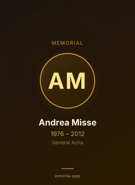 Memorial portrait of Andrea Misse