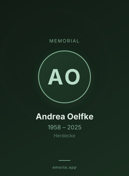 Memorial portrait of Andrea Oelfke