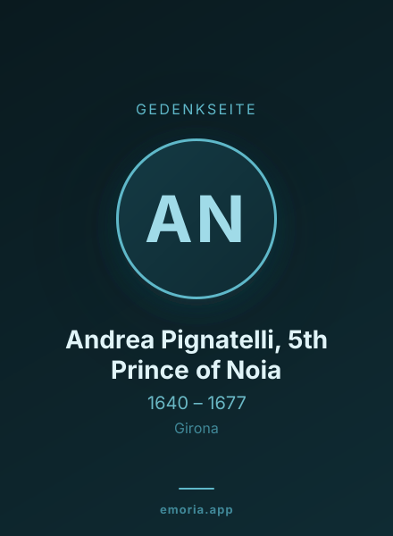 Gedenkportrait von Andrea Pignatelli, 5th Prince of Noia