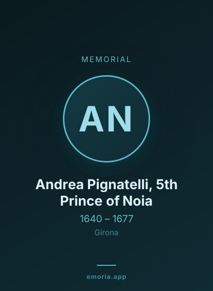 Memorial portrait of Andrea Pignatelli, 5th Prince of Noia