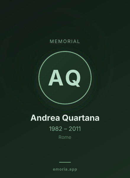 Memorial portrait of Andrea Quartana