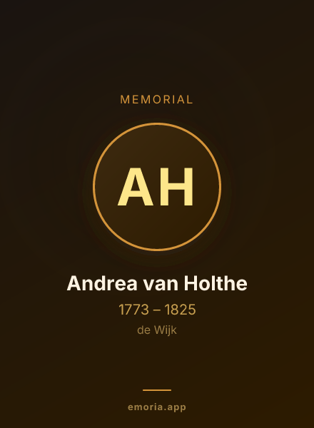 Memorial portrait of Andrea van Holthe