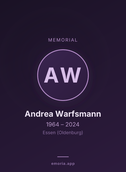 Memorial portrait of Andrea Warfsmann