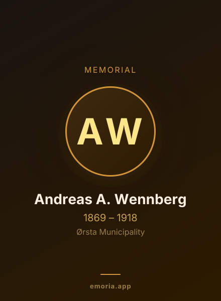 Memorial portrait of Andreas A. Wennberg
