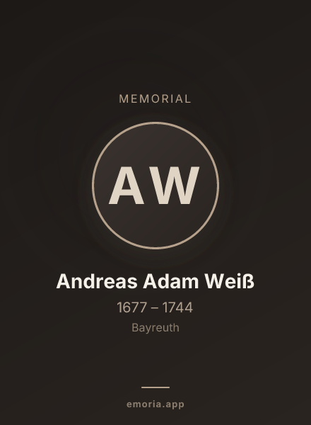 Memorial portrait of Andreas Adam Weiß