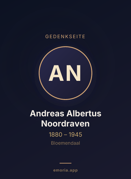 Gedenkportrait von Andreas Albertus Noordraven