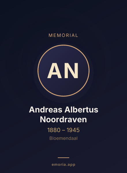 Memorial portrait of Andreas Albertus Noordraven