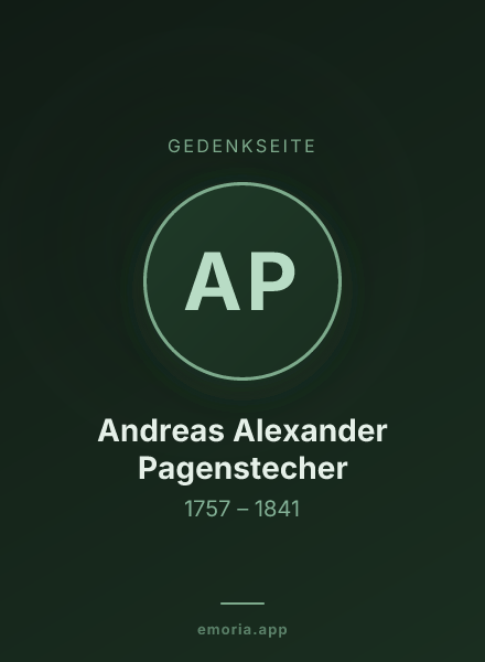 Gedenkportrait von Andreas Alexander Pagenstecher