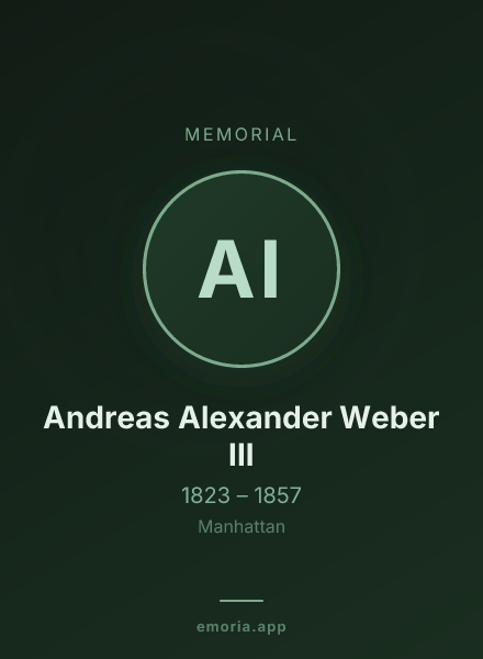 Memorial portrait of Andreas Alexander Weber III