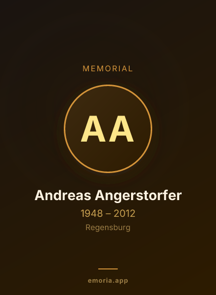 Memorial portrait of Andreas Angerstorfer