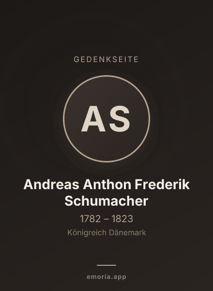 Gedenkportrait von Andreas Anthon Frederik Schumacher