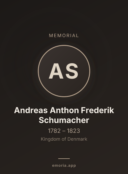 Memorial portrait of Andreas Anthon Frederik Schumacher