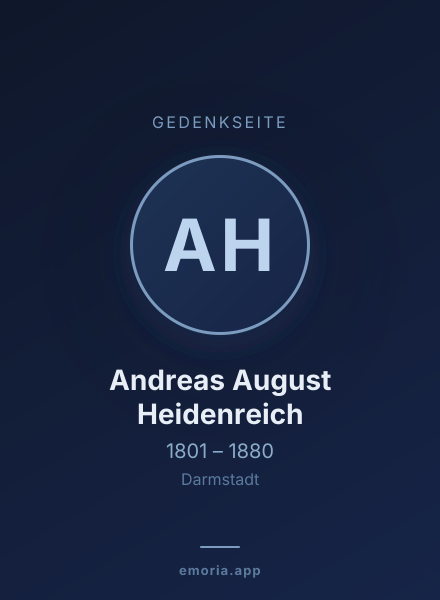 Gedenkportrait von Andreas August Heidenreich