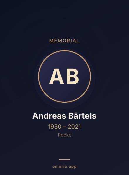 Memorial portrait of Andreas Bärtels