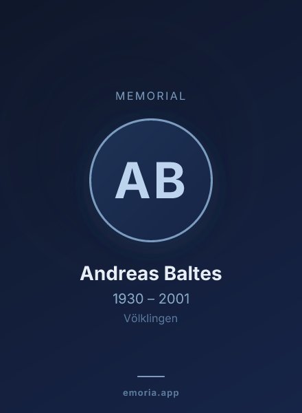 Memorial portrait of Andreas Baltes