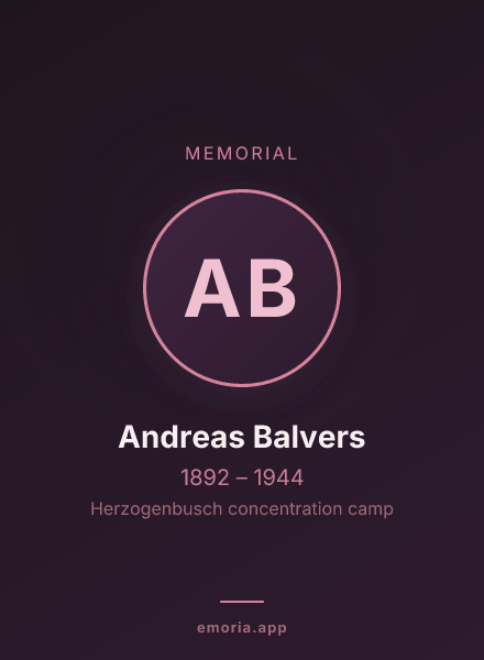 Memorial portrait of Andreas Balvers