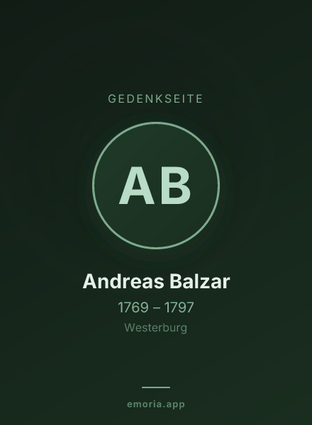 Gedenkportrait von Andreas Balzar