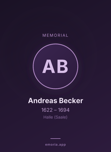 Memorial portrait of Andreas Becker