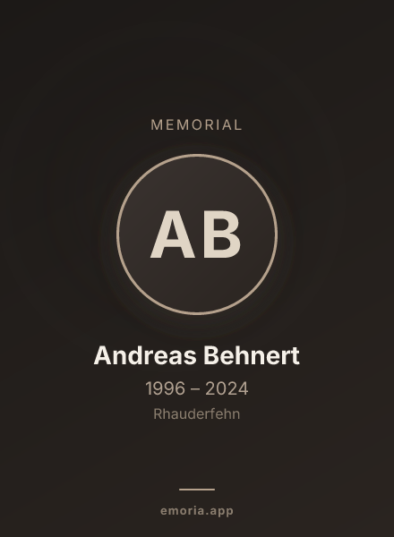 Memorial portrait of Andreas Behnert