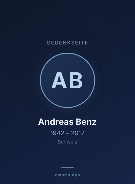 Gedenkportrait von Andreas Benz