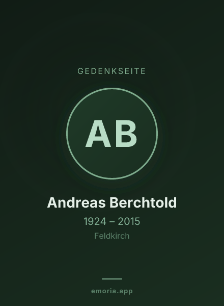 Gedenkportrait von Andreas Berchtold