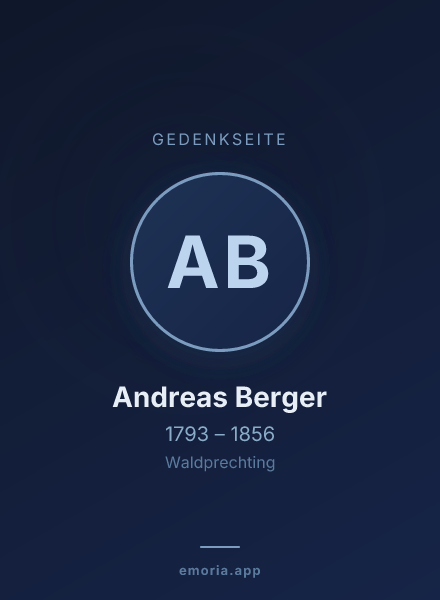 Gedenkportrait von Andreas Berger