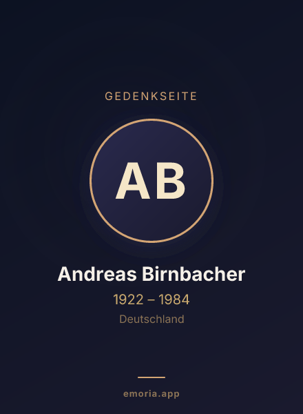 Gedenkportrait von Andreas Birnbacher