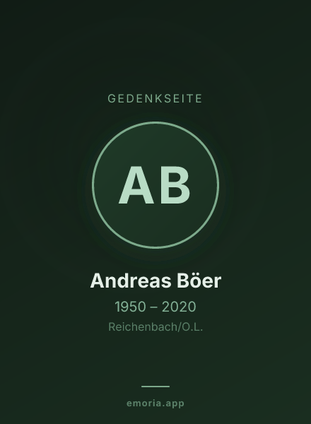 Gedenkportrait von Andreas Böer