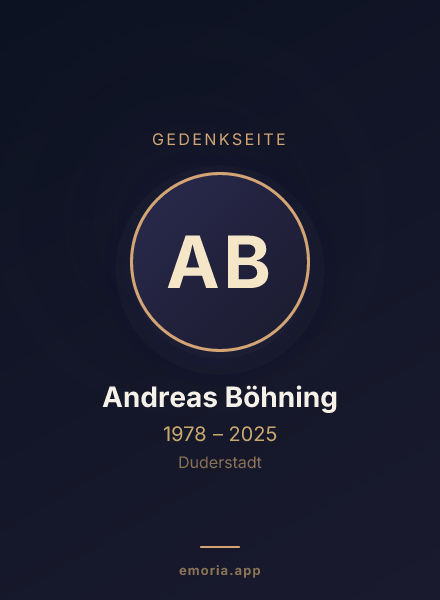 Gedenkportrait von Andreas Böhning