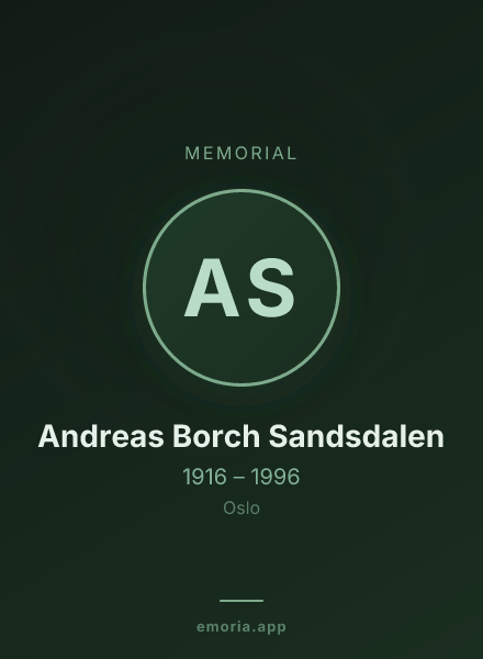 Memorial portrait of Andreas Borch Sandsdalen