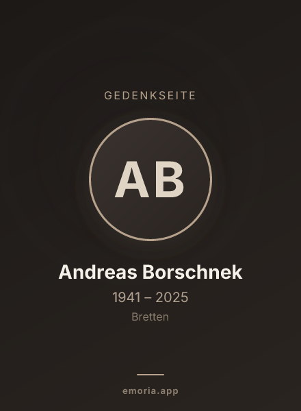 Gedenkportrait von Andreas Borschnek