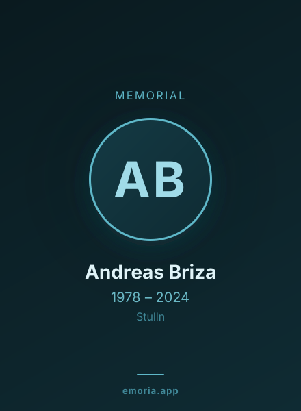 Memorial portrait of Andreas Briza