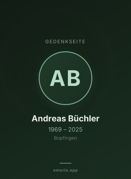 Gedenkportrait von Andreas Büchler