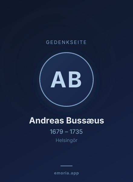Gedenkportrait von Andreas Bussæus