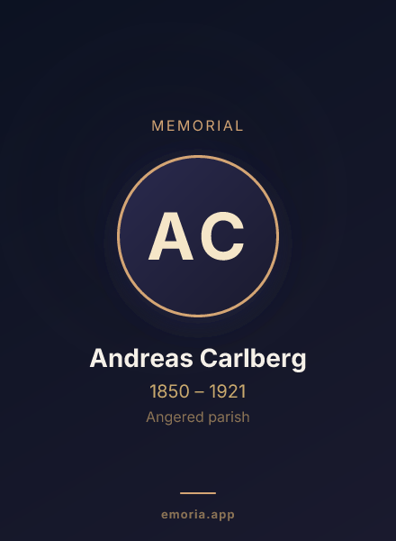Memorial portrait of Andreas Carlberg
