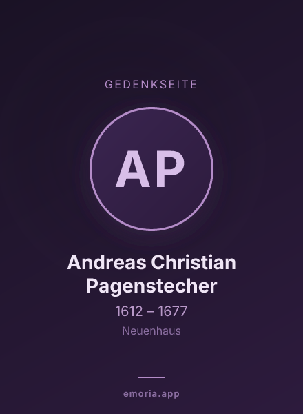 Gedenkportrait von Andreas Christian Pagenstecher