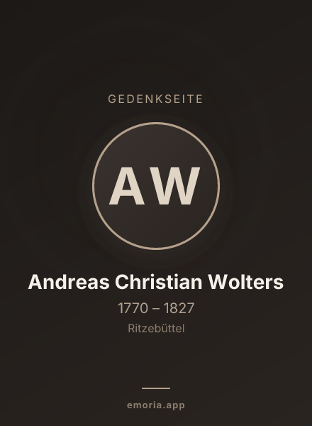 Gedenkportrait von Andreas Christian Wolters