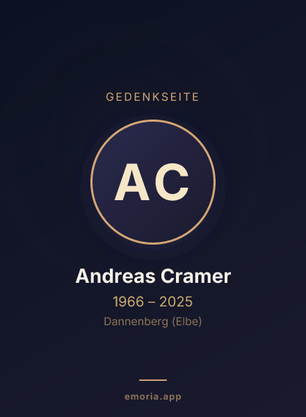 Gedenkportrait von Andreas Cramer