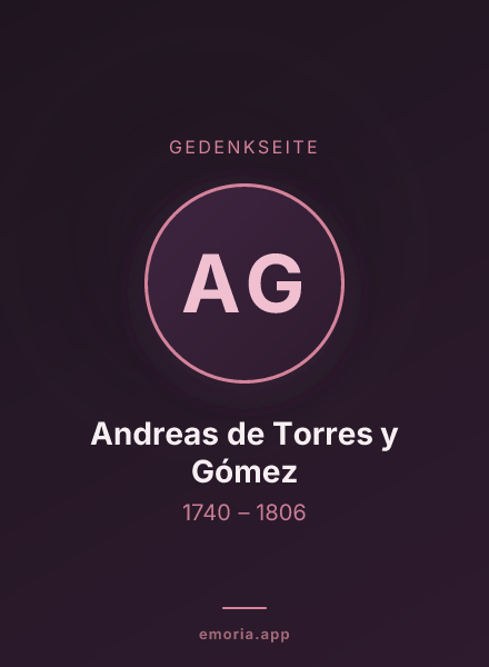 Gedenkportrait von Andreas de Torres y Gómez