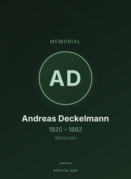 Memorial portrait of Andreas Deckelmann