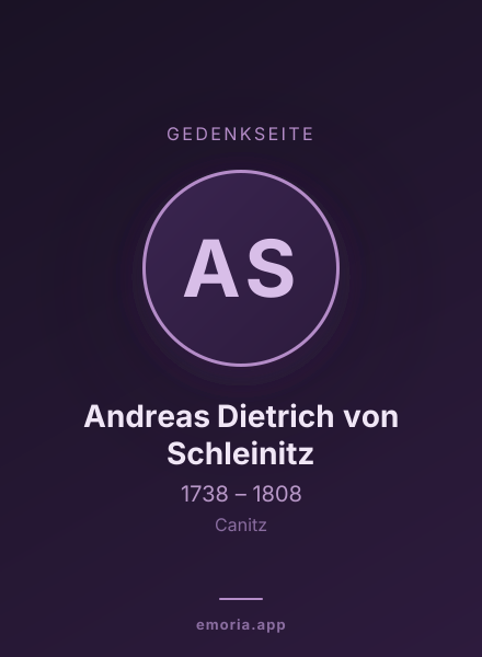 Gedenkportrait von Andreas Dietrich von Schleinitz