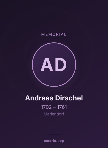 Memorial portrait of Andreas Dirschel
