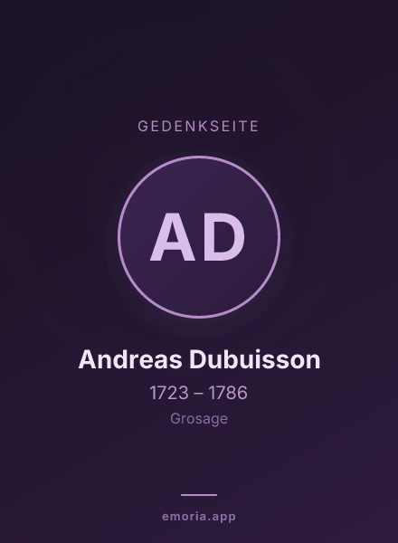 Gedenkportrait von Andreas Dubuisson