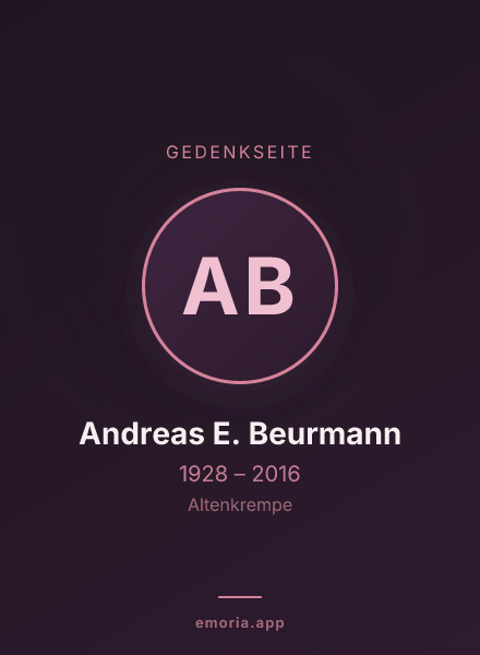 Gedenkportrait von Andreas E. Beurmann