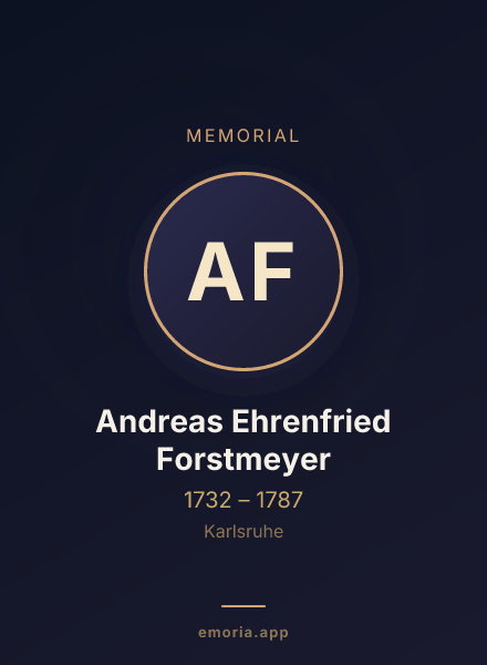 Memorial portrait of Andreas Ehrenfried Forstmeyer