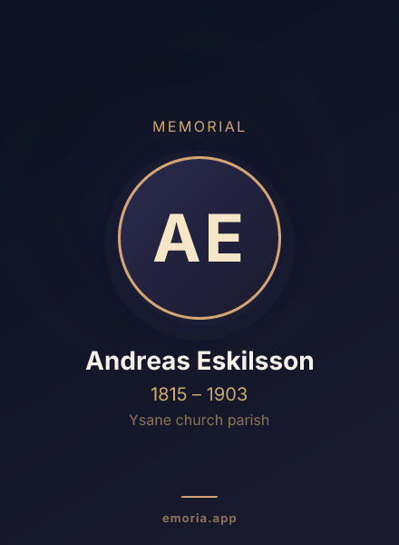 Memorial portrait of Andreas Eskilsson