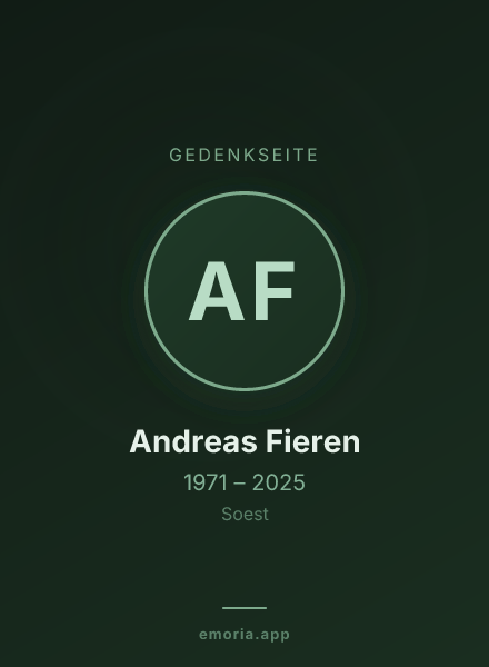 Gedenkportrait von Andreas Fieren